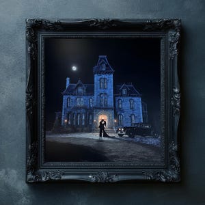 The Addams Family Home - Morticia and Gomez - Morticia Addams Print - Wednesday Addams Print - Gothic Wall Art - Moody Wall Art Prints
