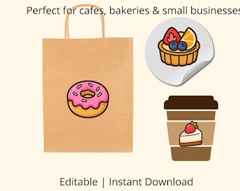 10 Cute Dessert Cliparts | Cupcake, Donut, Ice Cream | PNG Transparent Background | Digital Download