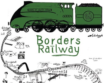 Fronteras de ferrocarril Poster - Unión de Sudáfrica en el ferrocarril de Scottish Borders