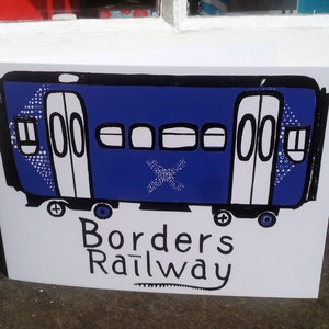 Borders Railway greeting card - biglietto di auguri del NUOVO treno ferroviario Scottish Borders