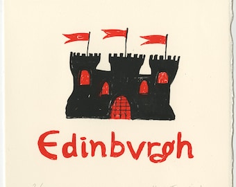 Castillo de Edimburgo - mini serigrafía