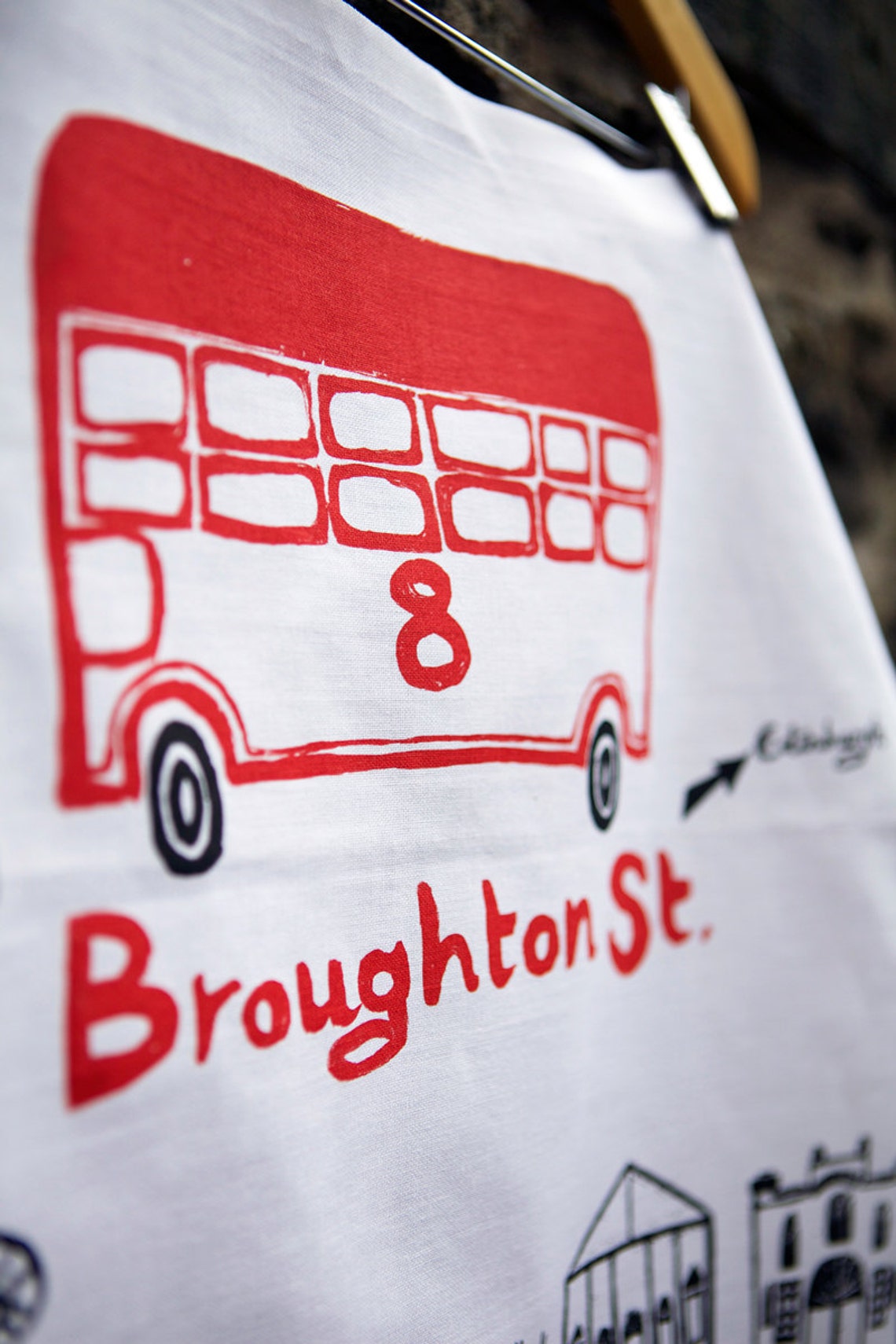 Broughton Street Tea Towel Hand Screenprinted Cotton Etsy