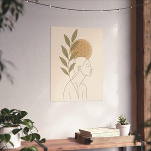 Elegant Matte Vertical Posters, Minimalist Wall Art, Boho Home Decor, Gift for Her, Meditation Space Decoration