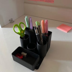Handmade Industrial Metal Pen Holder / Unique Desk Organizer for Office / Metalwork Gift / Industrial Pencil Organizer / Office Gift Idea