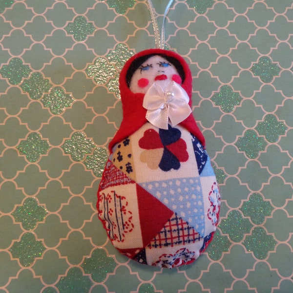 Felt and Fabric Russian Doll Ornament by Pepperland