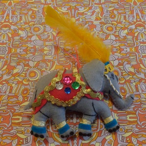 Felt Pink India Bohemian Elephant Ornament by Pepperland