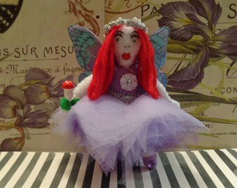 Lilac Handmade Felt Fairy Ornament by Pepperland