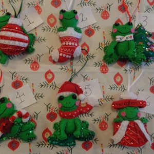 Christmas Felt Froggy Ornaments by Pepperland image 1