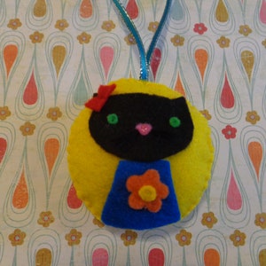 Mrs. Black Cat Felt Christmas Ornament by Pepperland