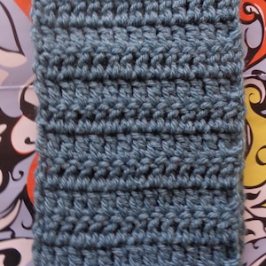 Dusty Blue Handmade Crochet Scarf by Pepperland image 1