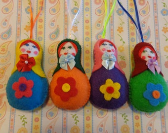 Felt Russian Doll Ornaments by Pepperland