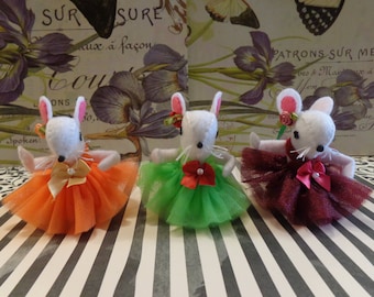 White Ballerina Mice Ornaments by Pepperland