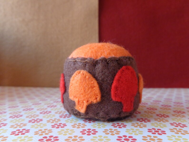 Handmade Groovy Mushroom Felt Pin Cushion by Pepperland