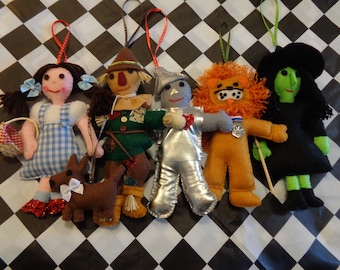 Wizard of Oz Handmade Felt Ornaments Set of 5 by Pepperland