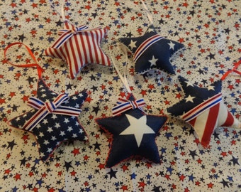 4th of July Star Ornaments Set of 5 by Pepperland