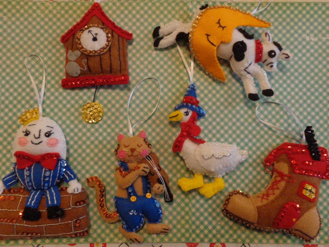 Felt Nursery Rhyme Set of 6 Ornaments Etsy