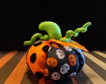 Fabric Halloween Plush Pumpkin Decoration by Pepperland