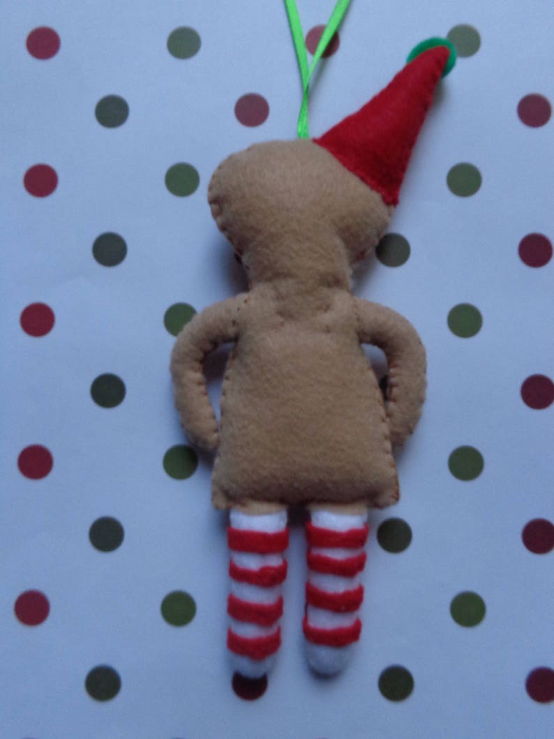 Jeremy The Gingerbread Man Felt Christmas Ornament by Pepperland
