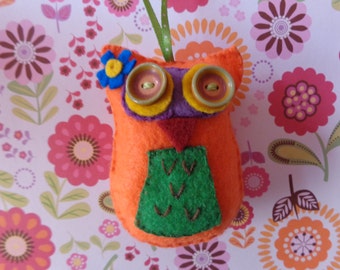 Tangerine Dream Owl Ornament by Pepperland