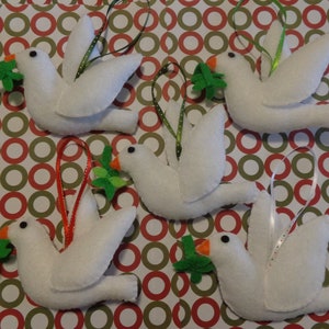 Felt Peace Dove Christmas Ornaments by Pepperland image 1