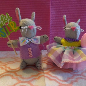 Easter Bunny Couple Ornaments by Pepperland