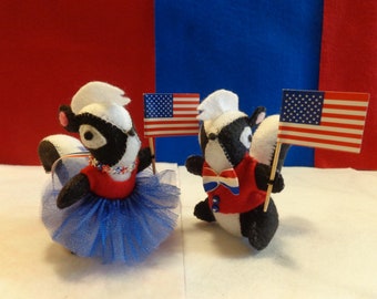 4th Of July Patriotic Skunk Ornaments by Pepperland