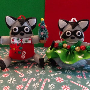 Raccoon Couple Christmas Ornament By Pepperland