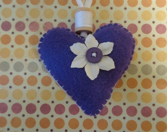 Handmade Purple Heart Ornament by Pepperland