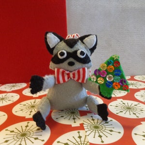Mr. John Felt Raccoon Christmas Ornament by Pepperland