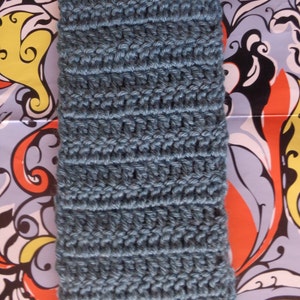Dusty Blue Handmade Crochet Scarf by Pepperland image 3