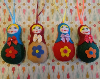 Felt Russian Doll Ornaments by Pepperland