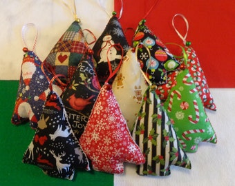 Fabric Christmas Tree Ornaments by Pepperland