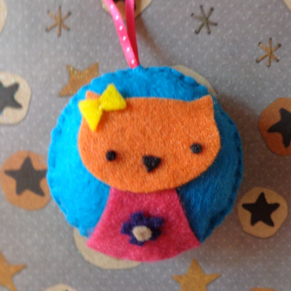 Mrs. Orange Cat Felt Ornament by Pepperland