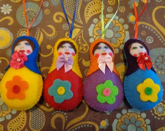 Felt Russian Doll Ornaments by Pepperland