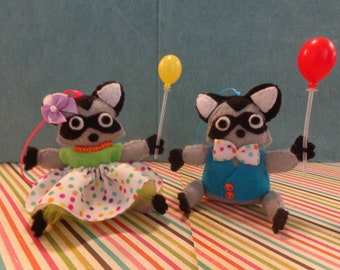 Happy Birthday Raccoon Ornaments by Pepperland