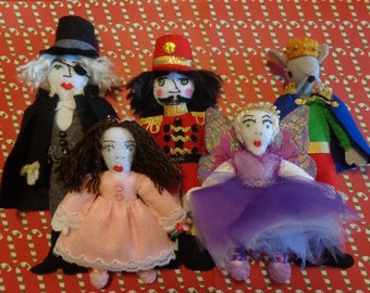 El Cascanueces Ballet Felt Christmas Ornaments Set de 5 por Pepperland