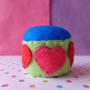Handmade Queen Of Hearts Felt Pin Cushion by Pepperland