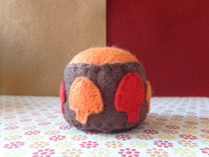 Handmade Groovy Mushroom Felt Pin Cushion by Pepperland