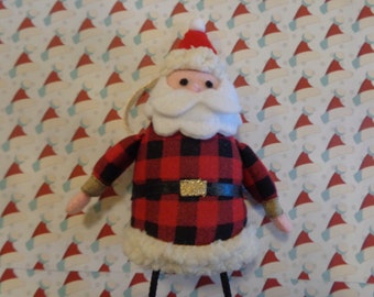 Fabric and Felt Santa Claus Ornament by Pepperland