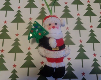 Santa Claus with Tree Felt Christmas Ornament by Pepperland