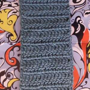 Dusty Blue Handmade Crochet Scarf by Pepperland image 2