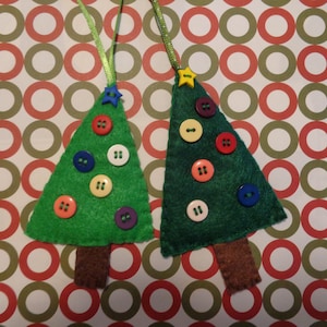 Set of Two Felt Christmas Tree Ornaments by Pepperland
