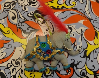 Felt Blue India Bohemian Elephant Ornament by Pepperland