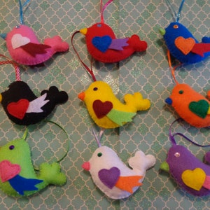 Felt Bird Ornaments by Pepperland