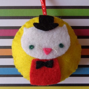 Mr. White Cat Felt Ornament by Pepperland