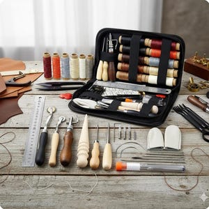 Leather Working Tools Kit for Beginners, Leathercraft Supplies