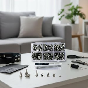 Punk Spike Studs Set – Metal Cone Rivets for DIY Crafts, Leather & Clothing