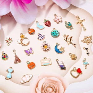 Accessories, 400Pcs Charms for Jewelry Making, Assorted Enamel Bracelet Bangle Charms, Mixed Bulk Metal Necklace Earring Charm