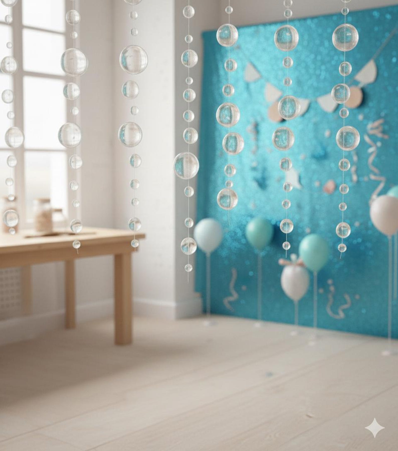 Under the Sea Party Garland White Bubble Hanging Streamer
