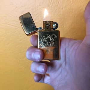 Vintage 1989 1990 XI Asian Games Beijing Commemorative Golden Zippo Slim Lighter